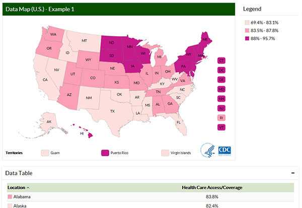 Data map of United States