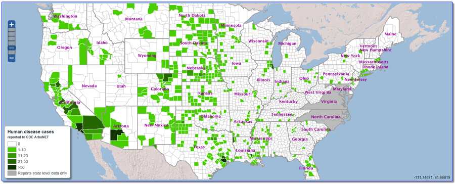 WNV Activity Level Indicator, United States.