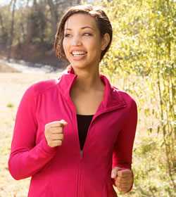 African American woman exercising outdoors