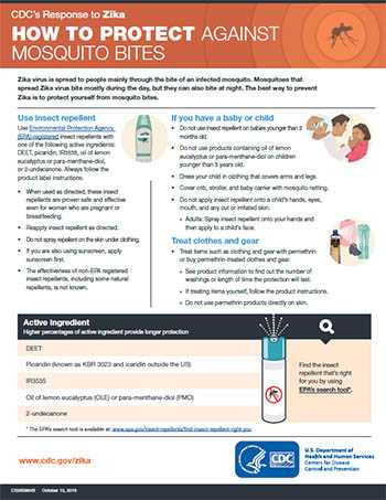 How to protect yourself against mosquito bites fact sheet thumbnail