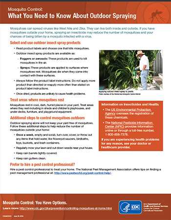  Mosquito Control: What You Need to Know About Outdoor Spraying fact sheet thumbnail